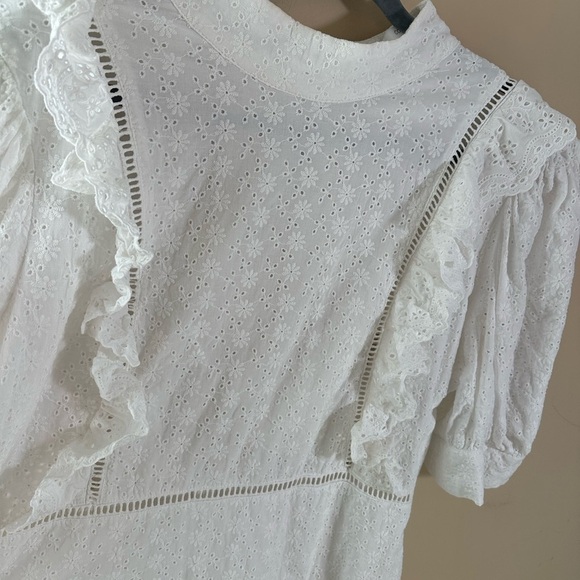 COLLECTIVE THE LABEL CURVE PUFF SLEEVE CUTWORK LACE MINI DRESS size 16 - Picture 10 of 11